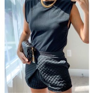 Zara asymmetric quilted Skort